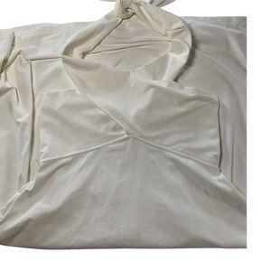 Title Nine White Twist Halter Swim Dress​